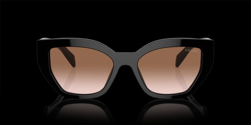 Prada 0PR A09S 1AB0A6 Sunglasses Black 53mm Women 2