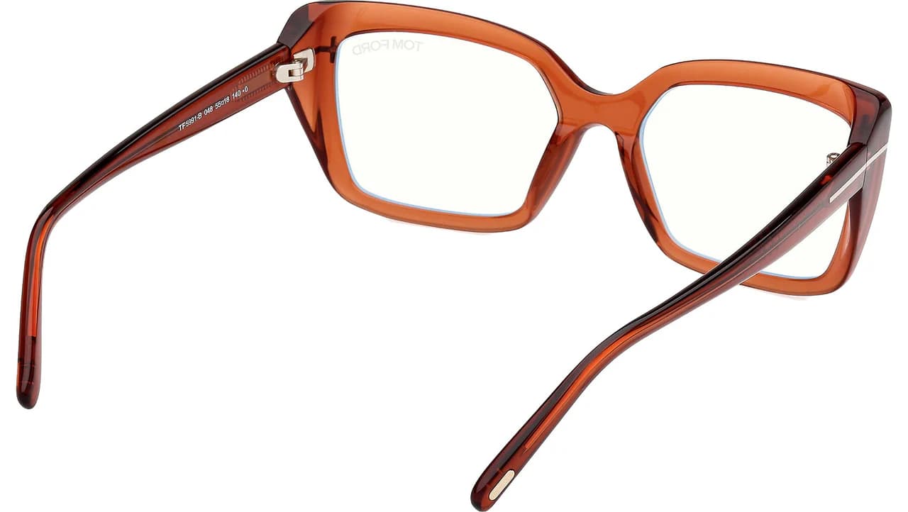 Tom Ford FT5991B 048 Eyeglasses Shiny Dark Brown 55mm Women 5