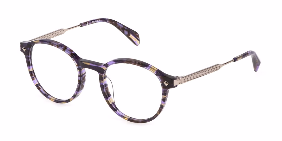 Police VPLG27 0VB9 Eyeglasses Purple Fantasy 49mm Women