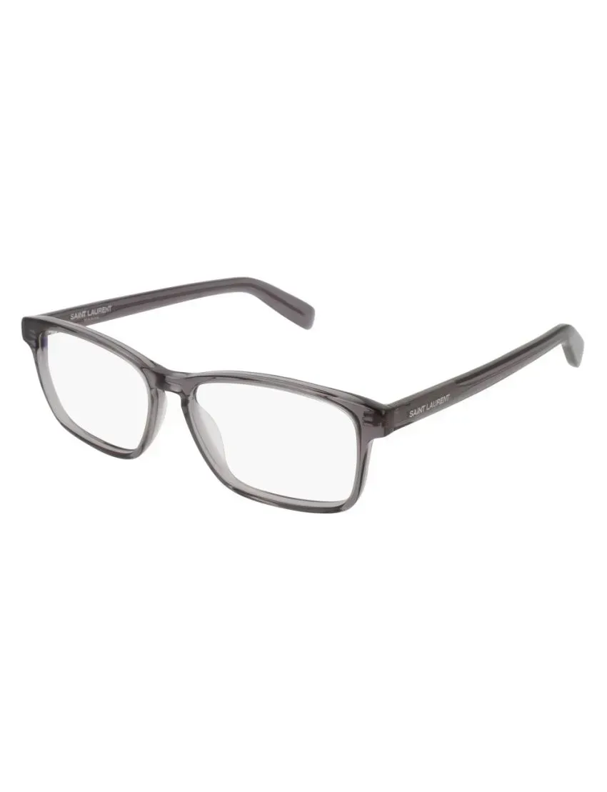 Saint Laurent SL173 004 Eyeglasses Shiny Transparent Grey 55mm Unisex