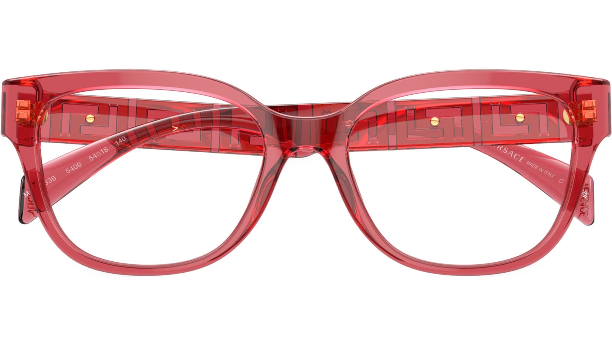 Versace 0VE3338 5409 Eyeglasses Transparent Red 52mm Women 5