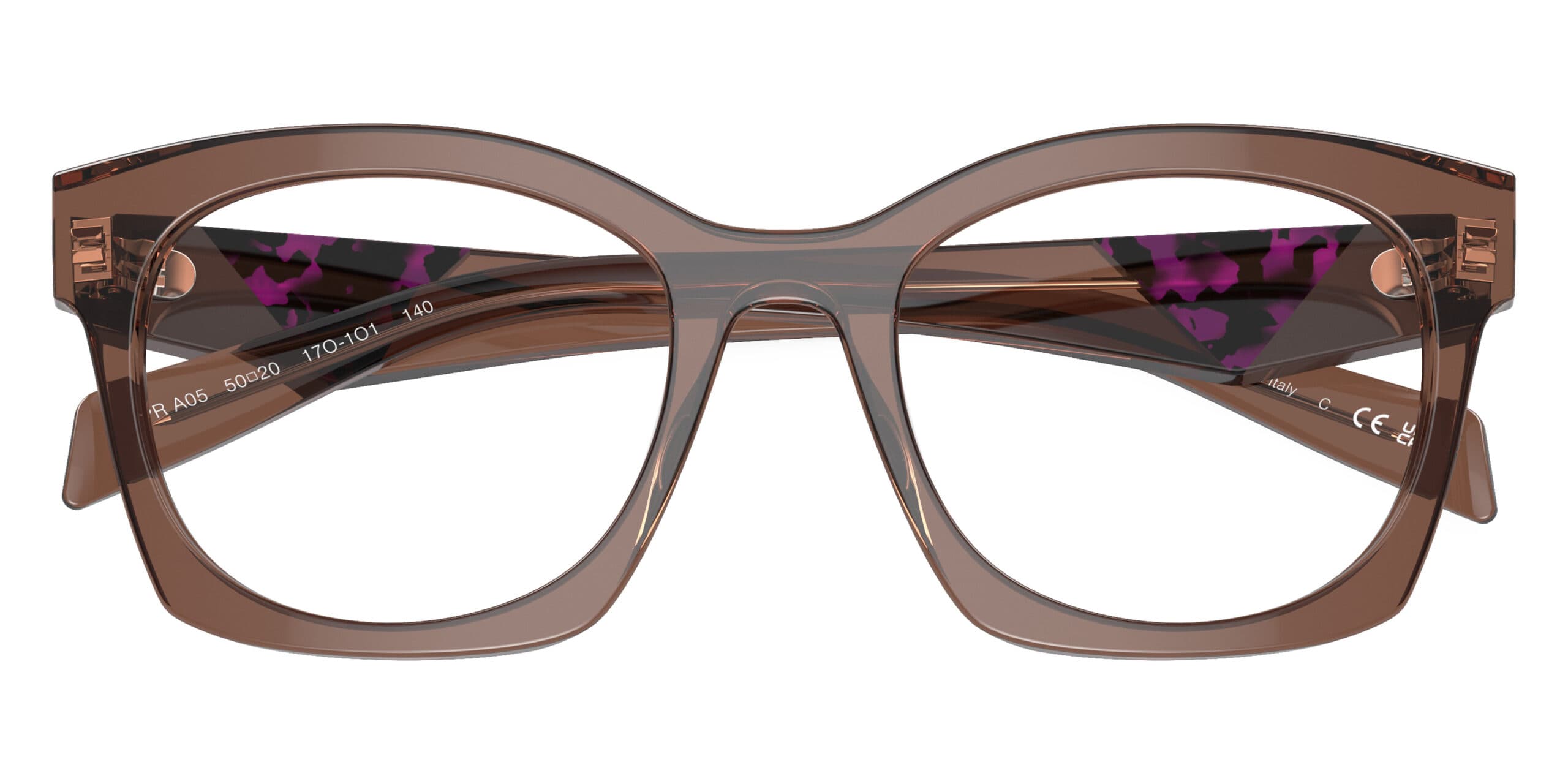 Prada VPRA05 17O1O1 Eyeglasses Brown 52mm Women 5
