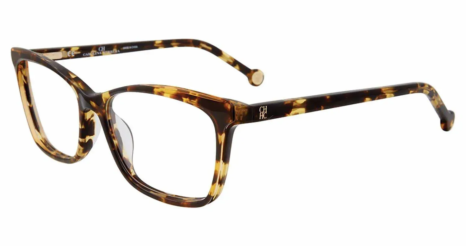 Carolina Herrera VHE805K 0AE9 Eyeglasses Brown Tortoise 53mm Women