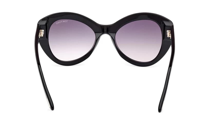 Tom Ford FT1084 01B Sunglasses Shiny Black 52mm Women 4