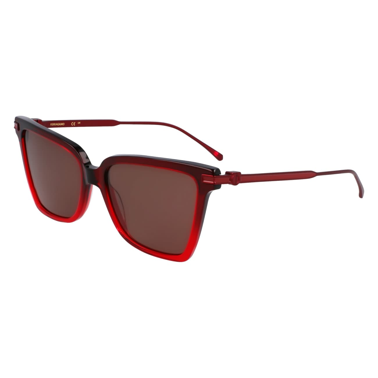 Salvatore Ferragamo SF2036S 615 Sunglasses Gradient Transparent Dark Red 56mm