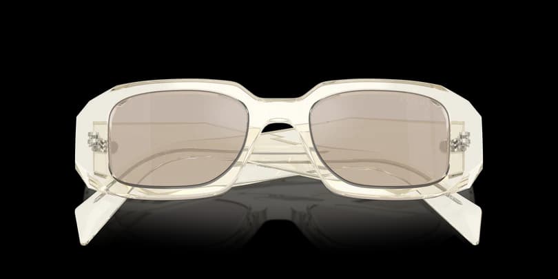 Prada 0PR 17WS 19X30N Sunglasses Transparent Champagne Yellow 49mm Women 5