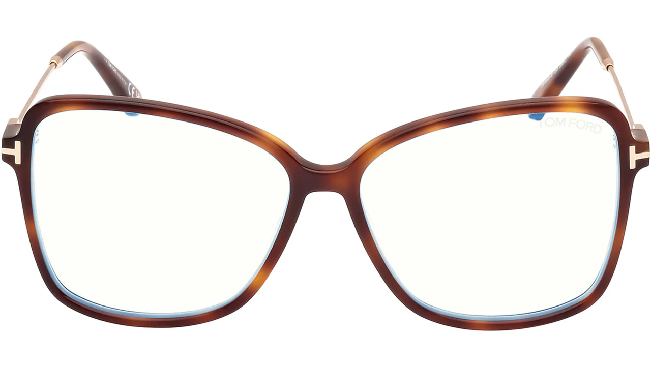 Tom Ford FT5953B 053 Eyeglasses Blonde Havana 55mm Women 2