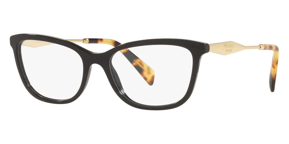 Prada PR02YV 1AB1O1 Eyeglasses Black 52mm Women