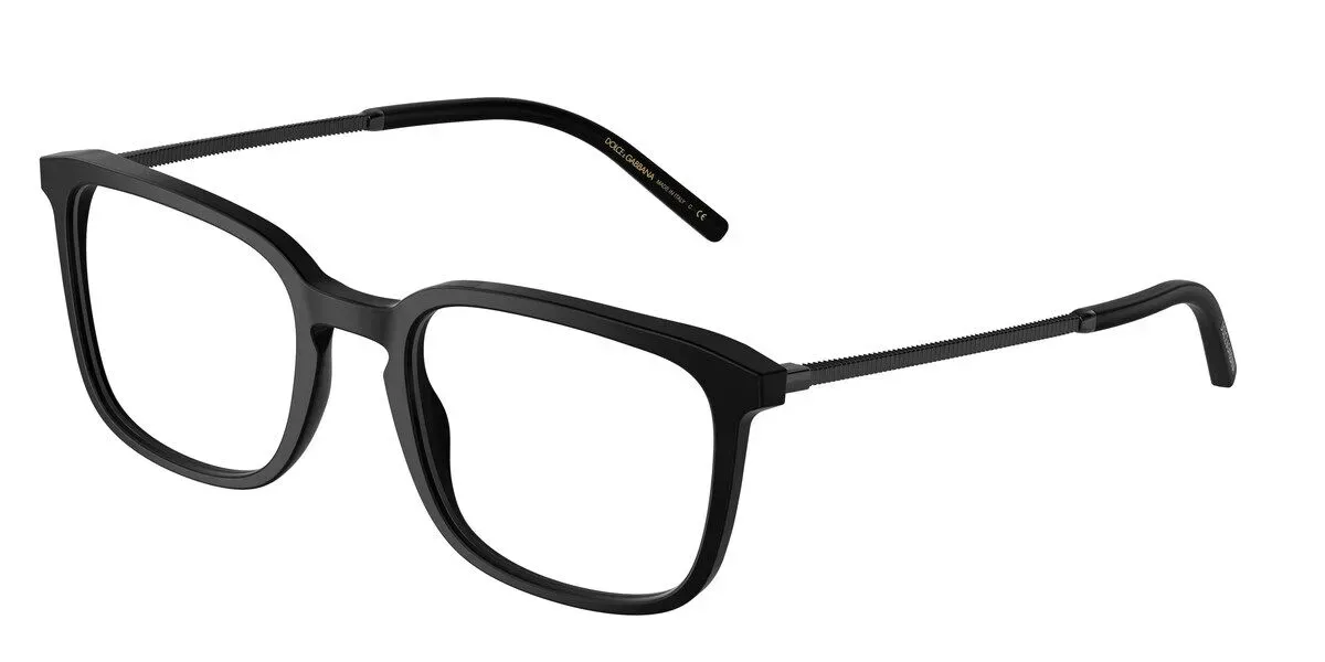 Dolce & Gabbana DG3349 Eyeglasses Matte Black 52mm Men