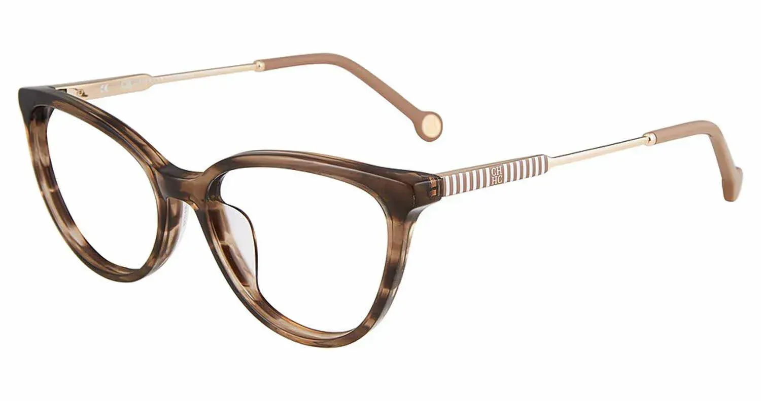 Carolina Herrera VHE817K 06YH Eyeglasses Brown 53mm Women