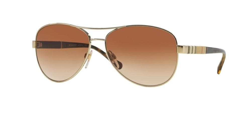 Burberry BE3080 114513 Sunglasses Gold Brown 59mm Unisex