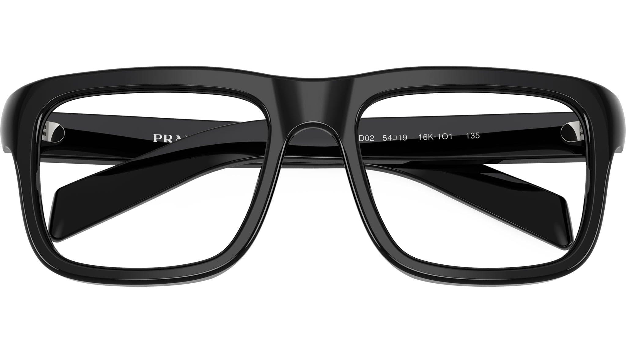 Prada PR D02V 16K1O15 Eyeglasses Glossy Black 52mm Men 5