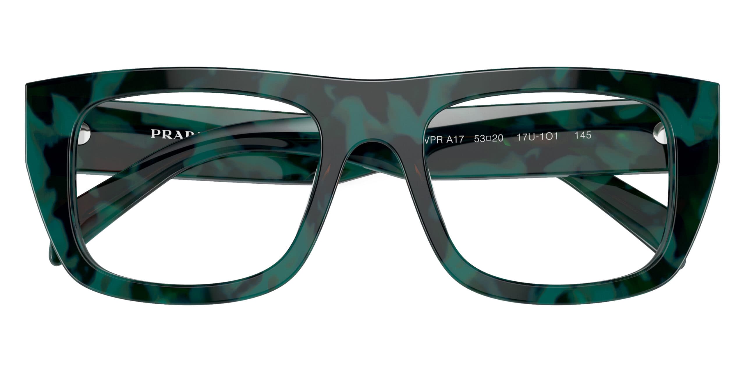 Prada VPRA17 17U1O1 Eyeglasses Black Green Marble 53mm Women 5