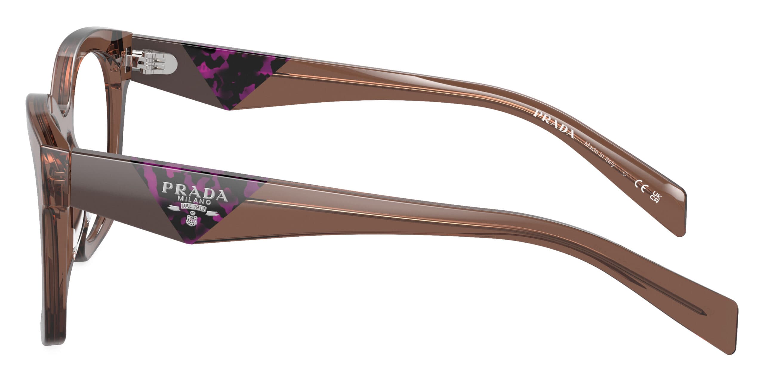 Prada VPRA05 17O1O1 Eyeglasses Brown 52mm Women 3