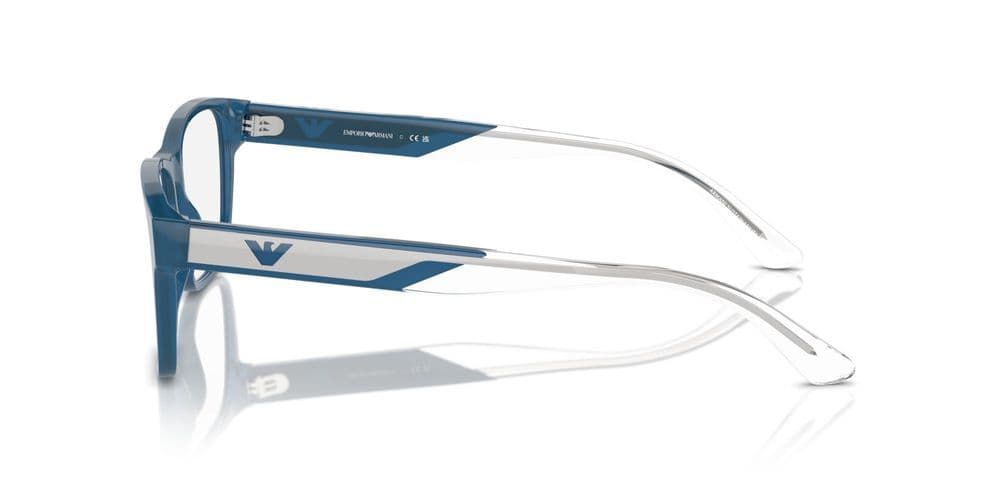Emporio Armani 0EA3239 6092 Eyeglasses Shiny Opaline Blue 55mm Men 3