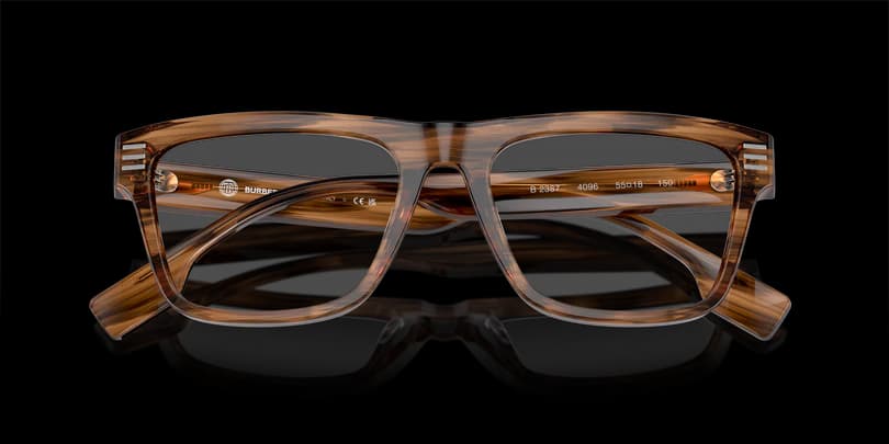 Burberry 0BE2387 4096 Eyeglasses Transparent Brown Horn 53mm Men 5