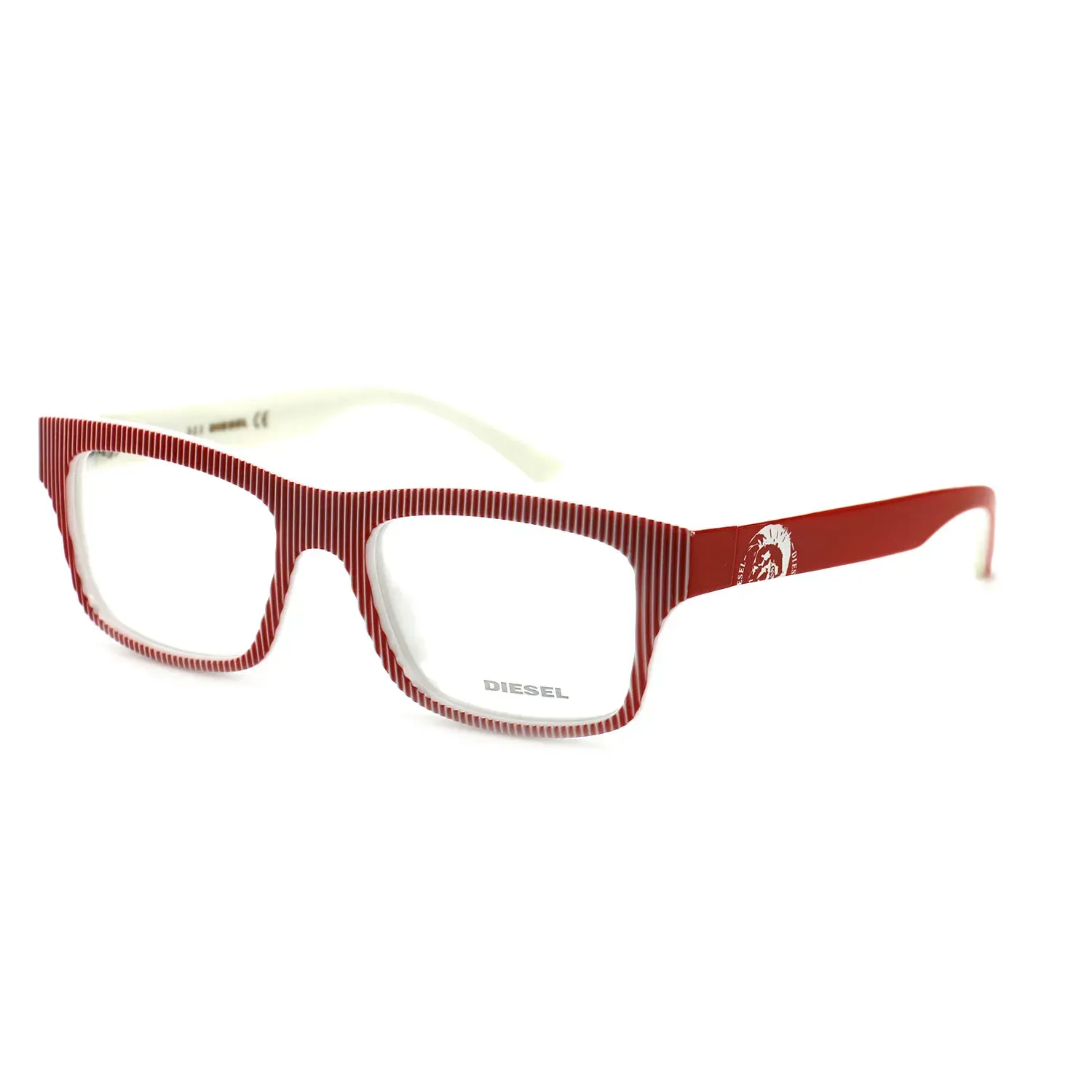 Diesel DL5034 DL5034 Eyeglasses Red Striped White 52mm Unisex