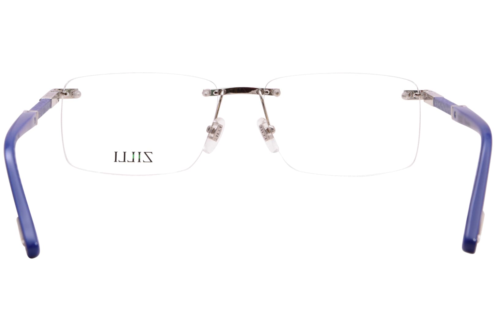 Zilli ZI60056 C04 Eyeglasses Shiny Silver Blue 61mm Men 4