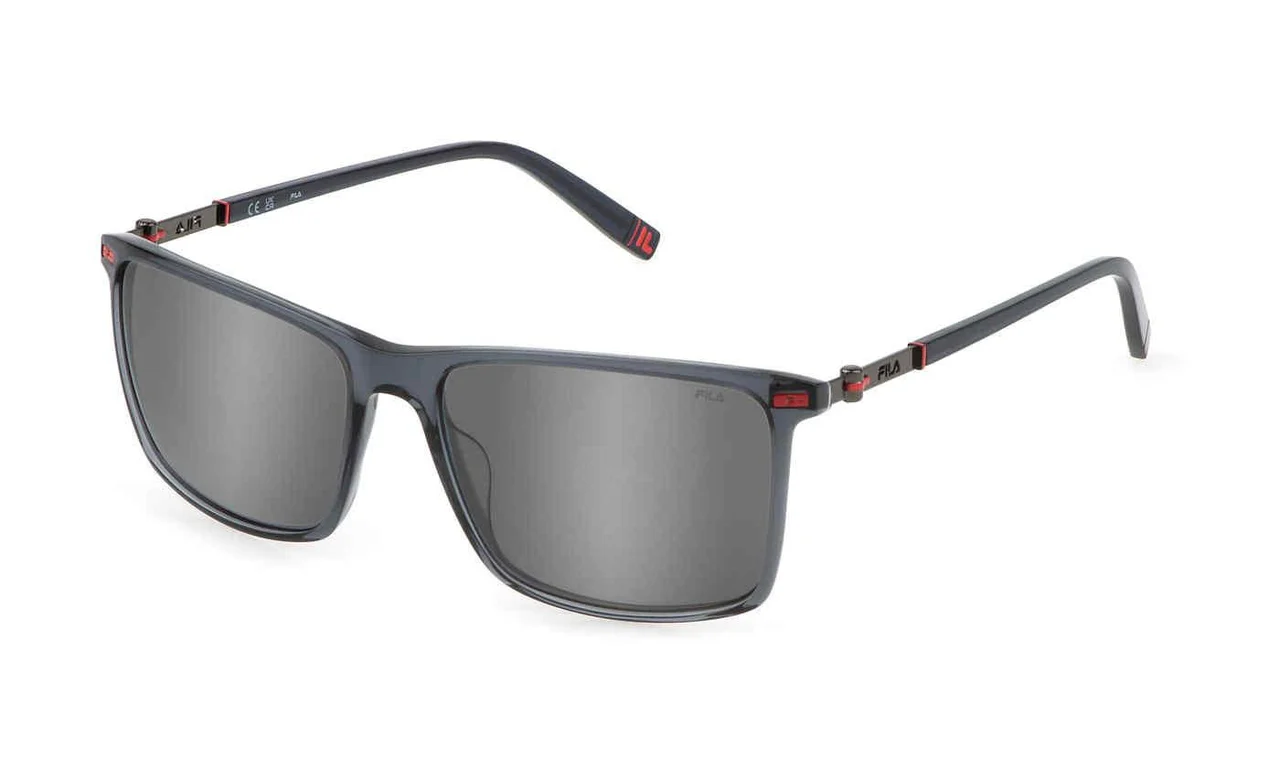Fila SFI447 4ALX Sunglasses Shiny Asphalt Grey 57mm Men