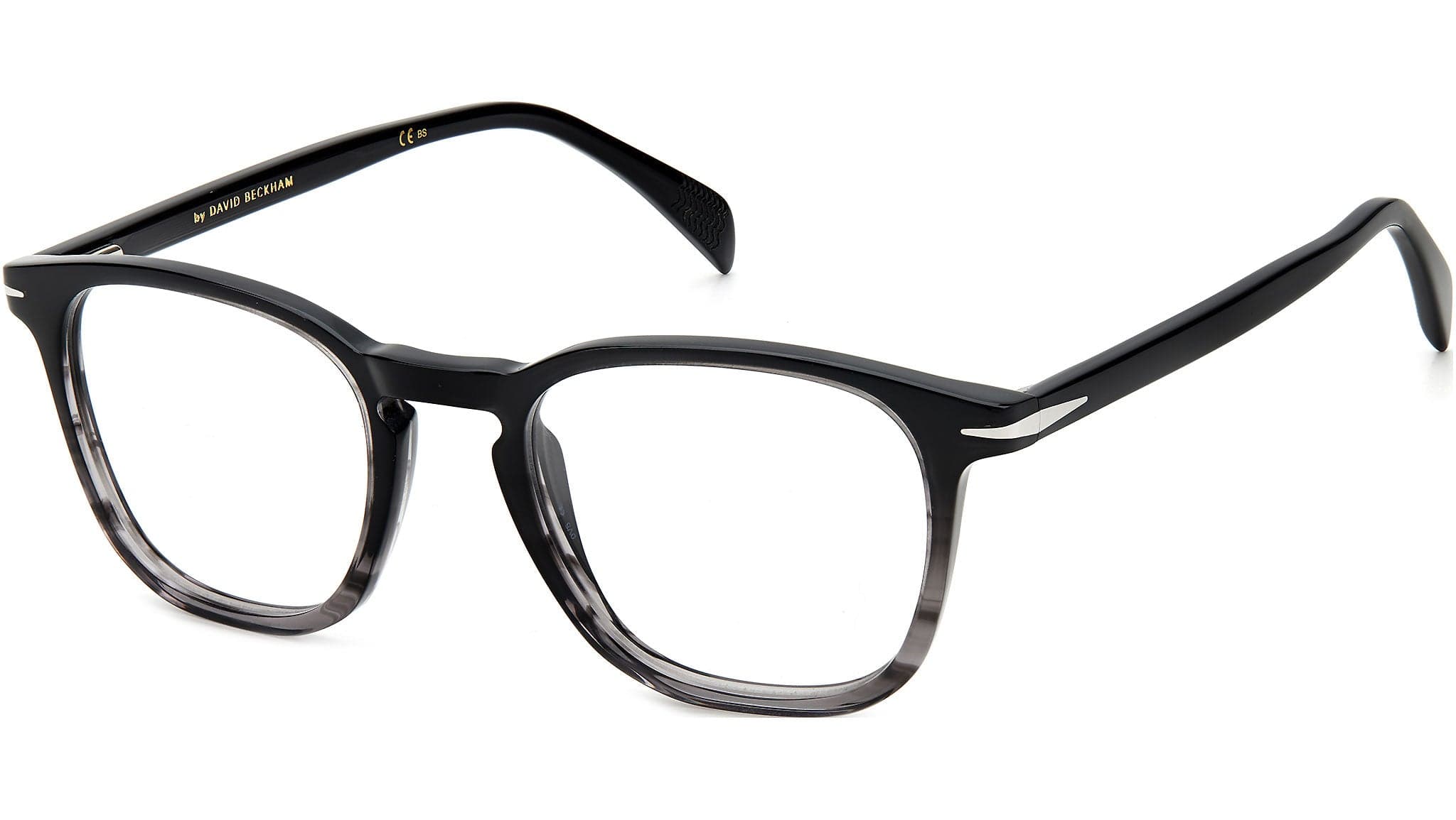 David Beckham DB 1050 0XOW 00 Eyeglasses Black Grey Horn 49mm Men
