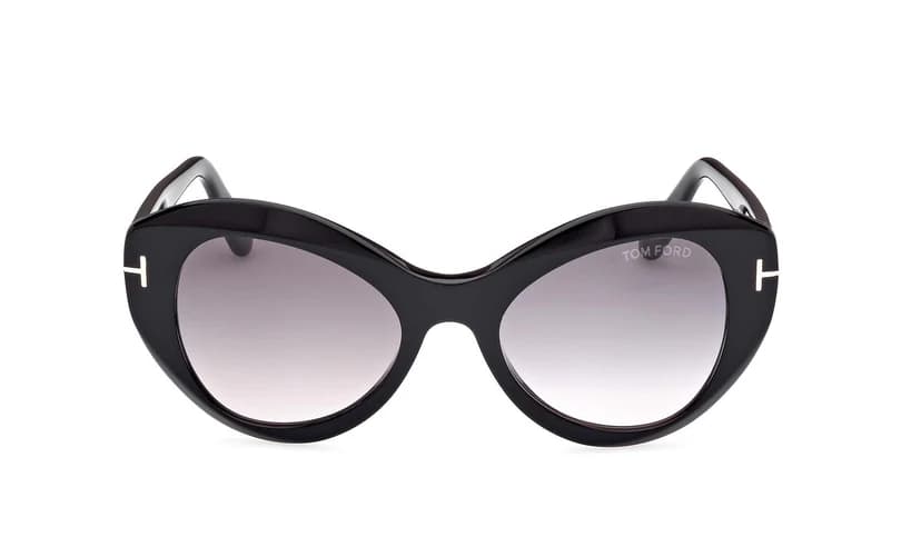 Tom Ford FT1084 01B Sunglasses Shiny Black 52mm Women 2