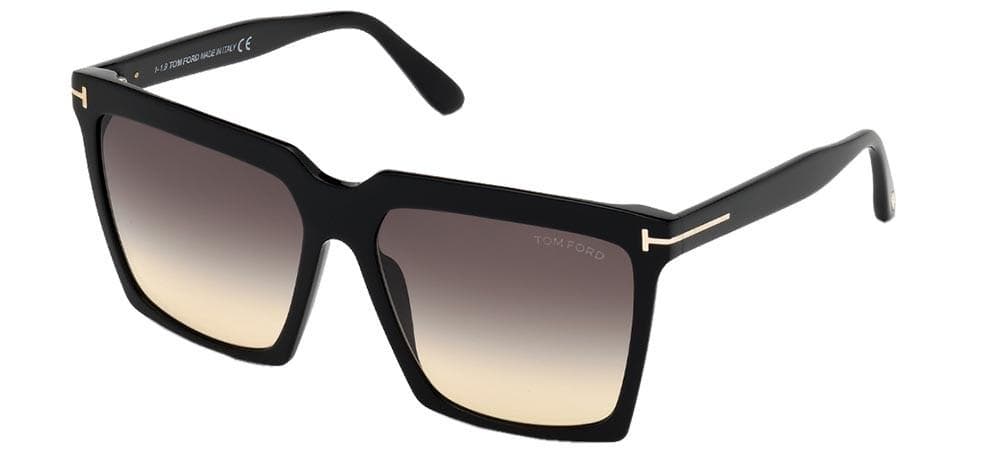 Tom Ford FT0764 01B Sunglasses Shiny Black 58mm Women