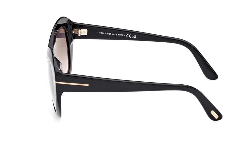 Tom Ford FT1084 01B Sunglasses Shiny Black 52mm Women 3