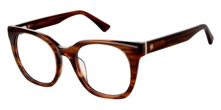 Ann Taylor TYAT342 C02 Eyeglasses Brown Horn 49mm Women