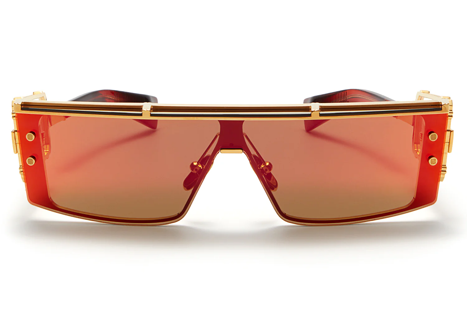 Balmain Wonder Boy - III 127C Sunglasses Gold Red Swirl 145mm Unisex 2