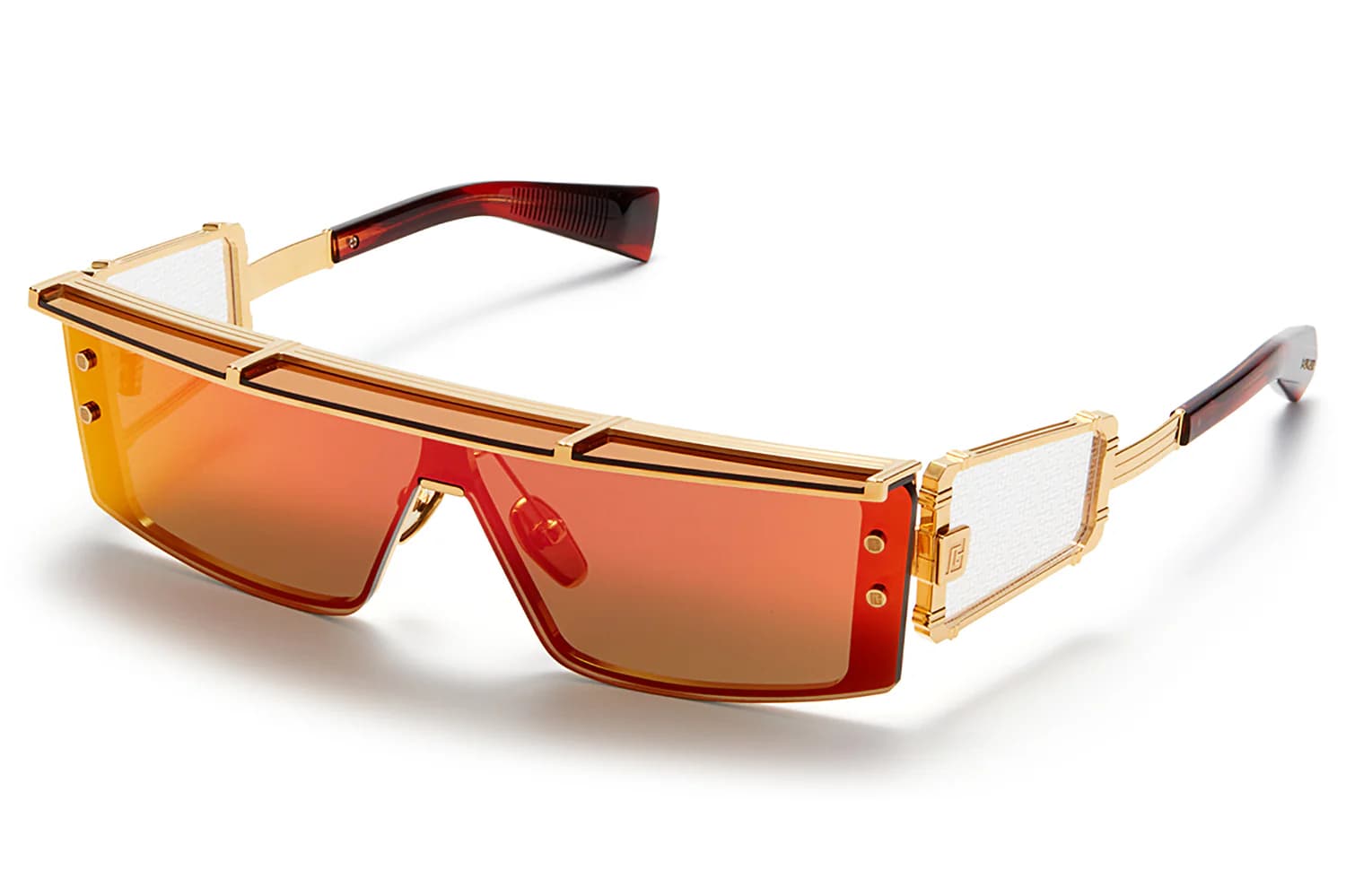 Balmain Wonder Boy - III 127C Sunglasses Gold Red Swirl 145mm Unisex