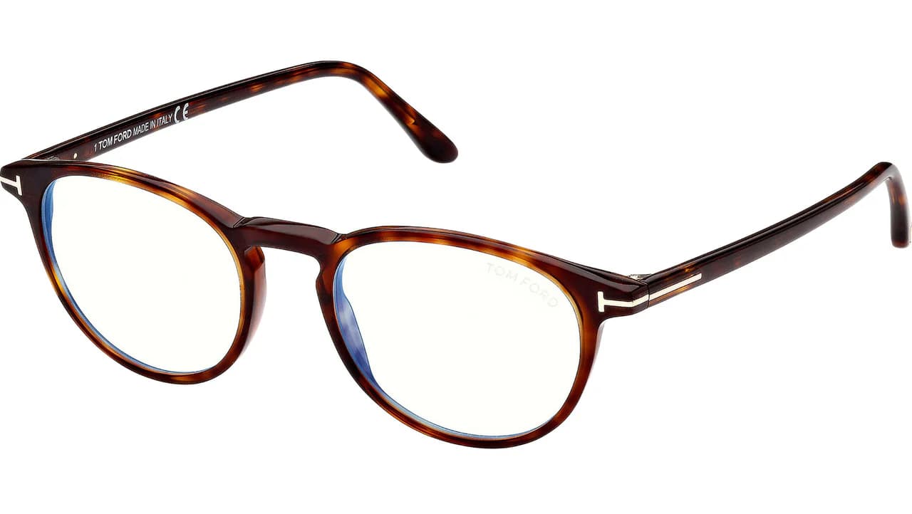 Tom Ford FT5803B 054 Eyeglasses Red Havana 51mm Men