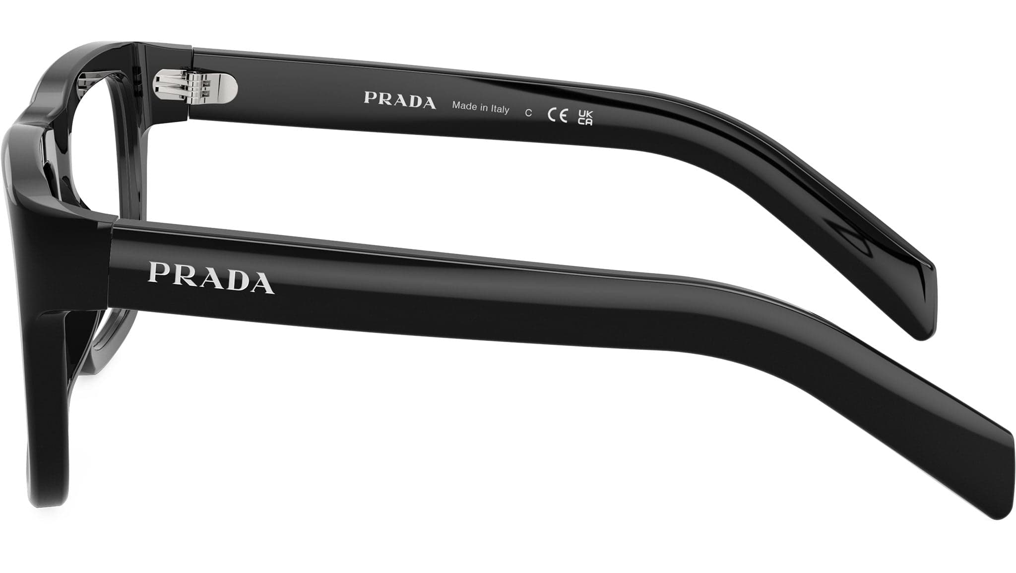 Prada PR D02V 16K1O15 Eyeglasses Glossy Black 52mm Men 3