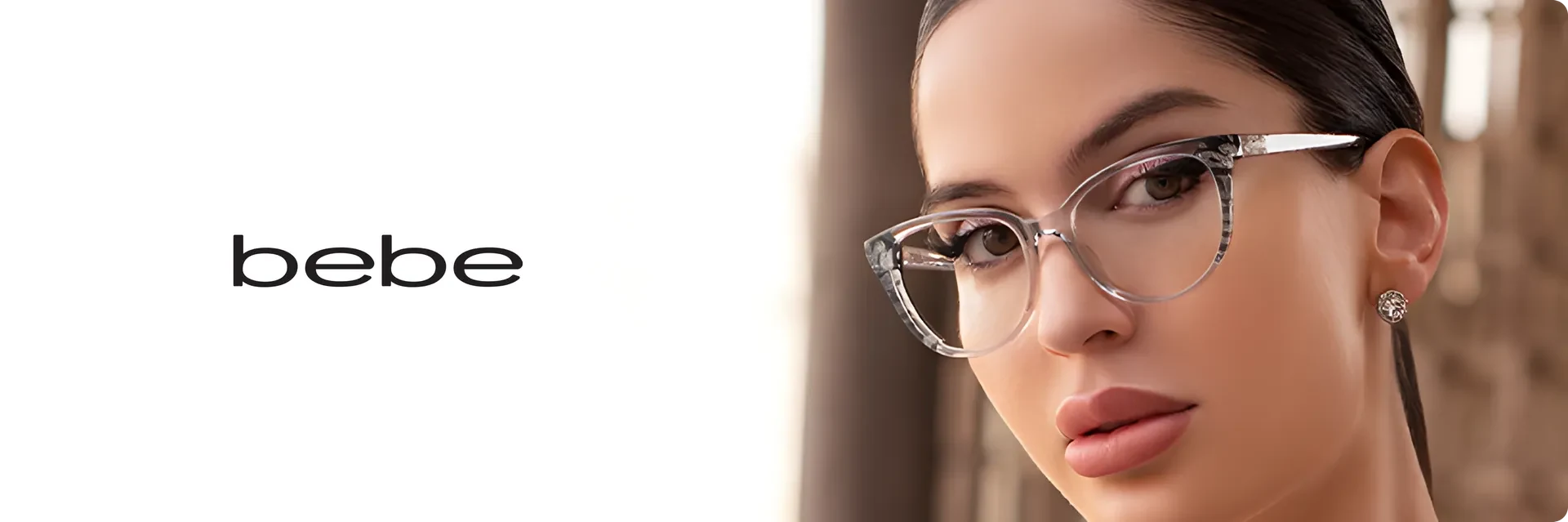 Bebe eyeglasses campaign banner