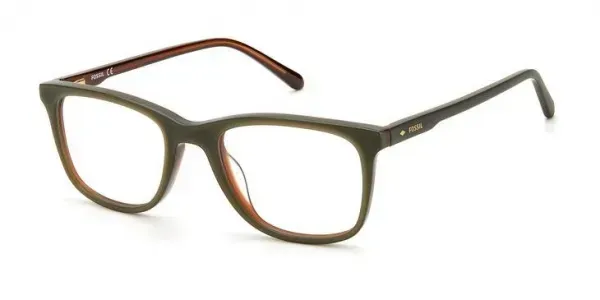 Fossil Eyeglasses Men 7109 Matte Green Brown