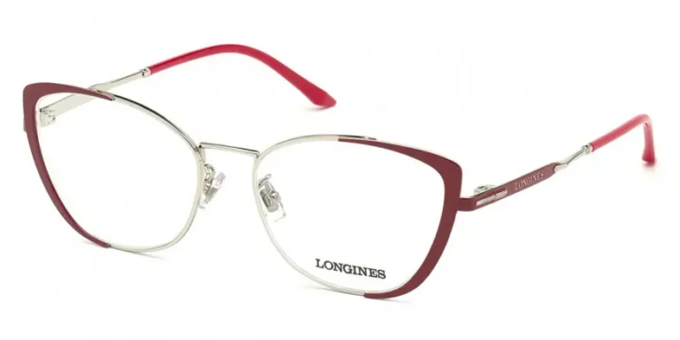 Longines Eyeglasses Women LG5011-H Shiny Burgundy Silver