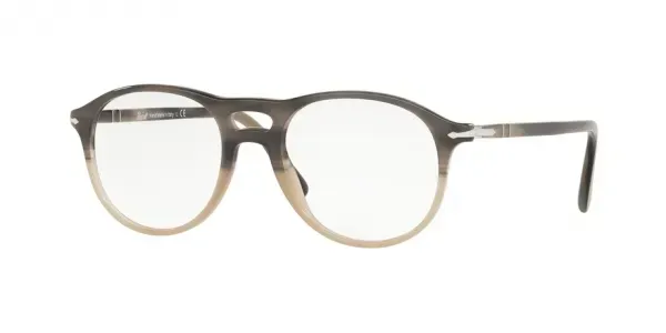 Persol Eyeglasses Unisex PO3202V Grey Striped Beige Gradient