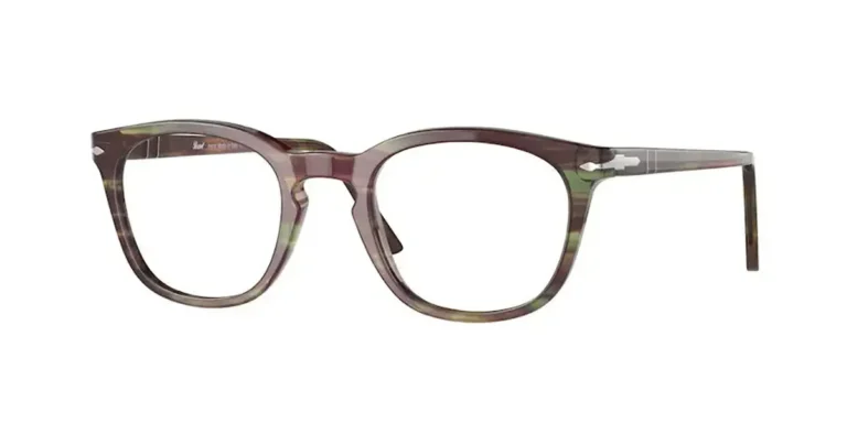 Persol Eyeglasses Unisex PO3258V Striped Green