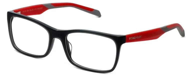 Tag Heuer Eyeglasses Men TH554 Black / Red